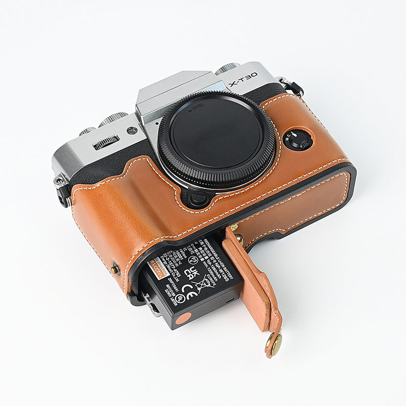 For Fuji XT10 / XT20 / XT30 / XT30 II Leather Camera Case Bottom Half-Body Camera Protective Cover with Strap For Fuji XT10 / XT20 / XT30 / XT30 II Leather Camera Case Bottom Half-Body Camera Protective Cover with Strap
